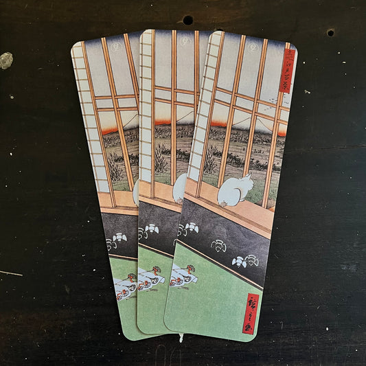 Asakusa Rice Fields Cat: Japanese Bookmark