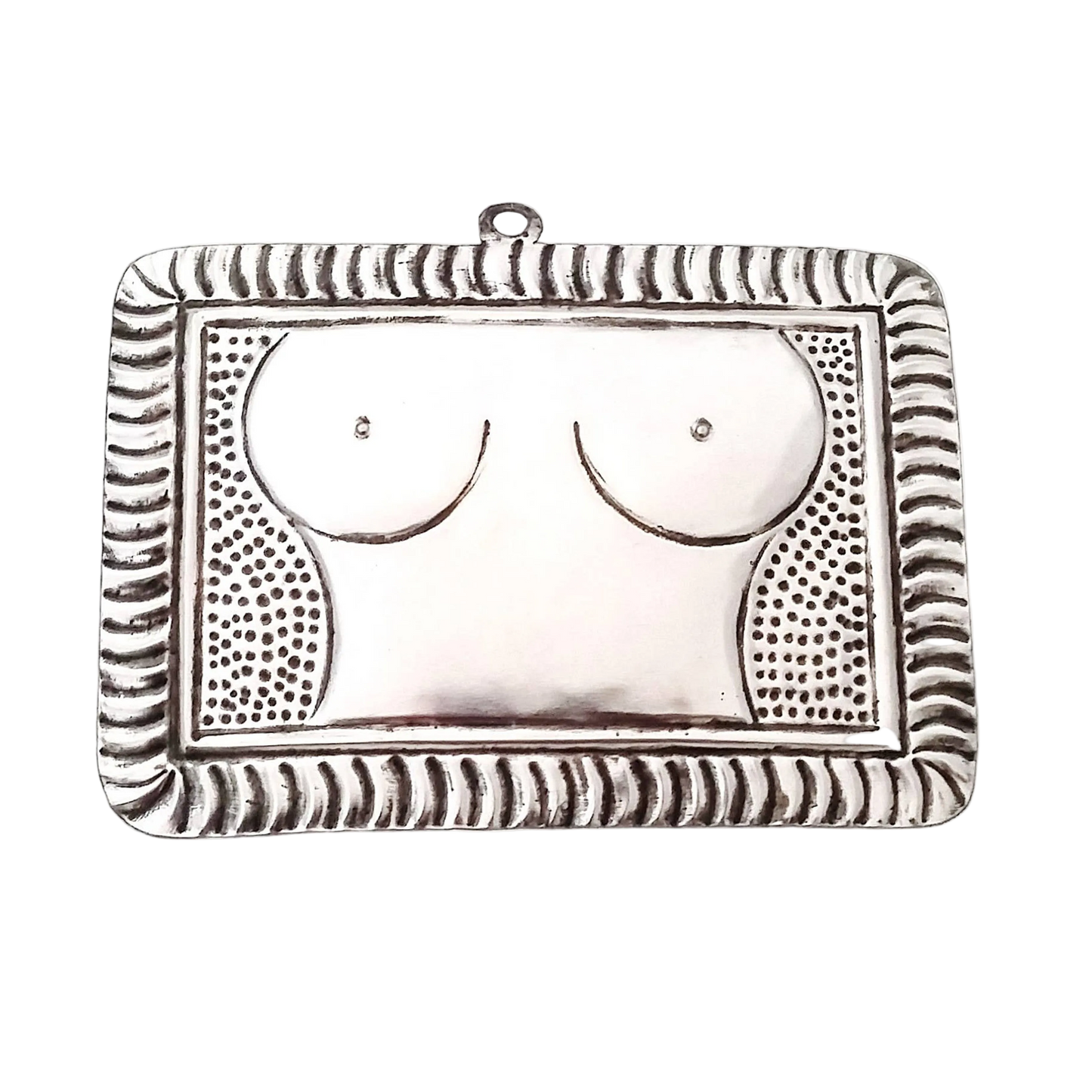 Mexican Tin Nude Breast Milagros