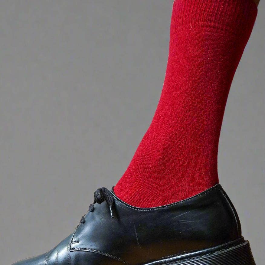 Red Merino Wool Socks