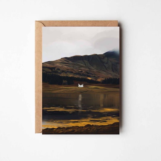 Loch Eli, Scottish Cottage Greeting Card