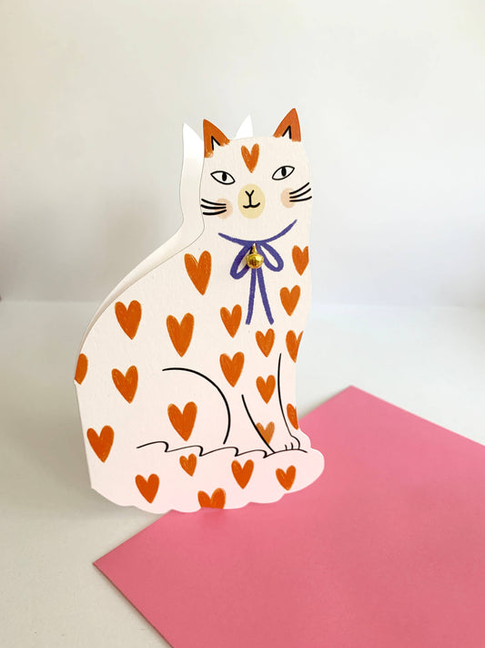 Kitty Cat Loveheart Valentine’s Day Card