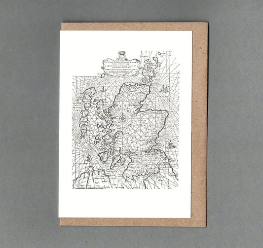 Scotia, Scotland Map - Eco Friendly Letterpress Greeting Card