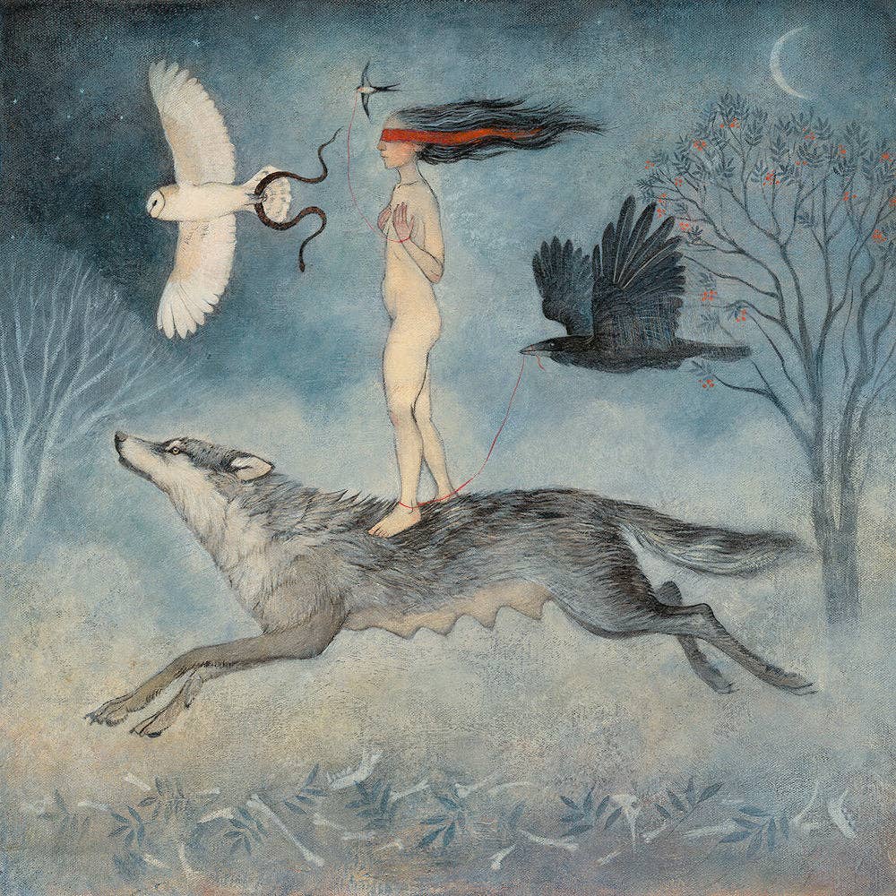 Singing Over the Bones greetings card by Scottish artist Lucy Campbell, printed from an original painting