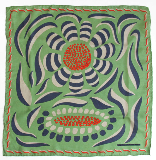 Forget-me-not Khaki - Mini Sqaure Silk Scarf