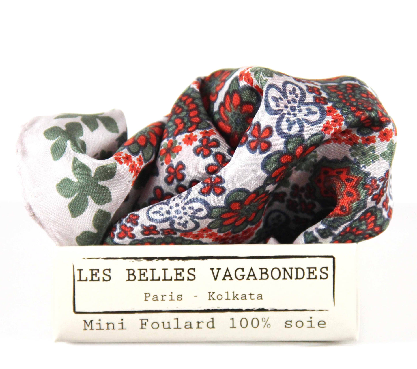 Caribbean Orange & Green - Mini Square Silk Scarf