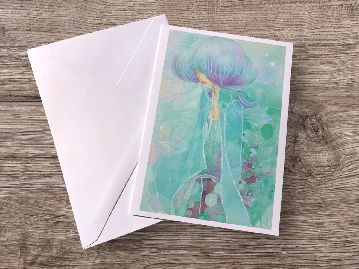 Home is Where the Heart Is greetings card, folk art painting by Leanne Ta'Iki Anawa