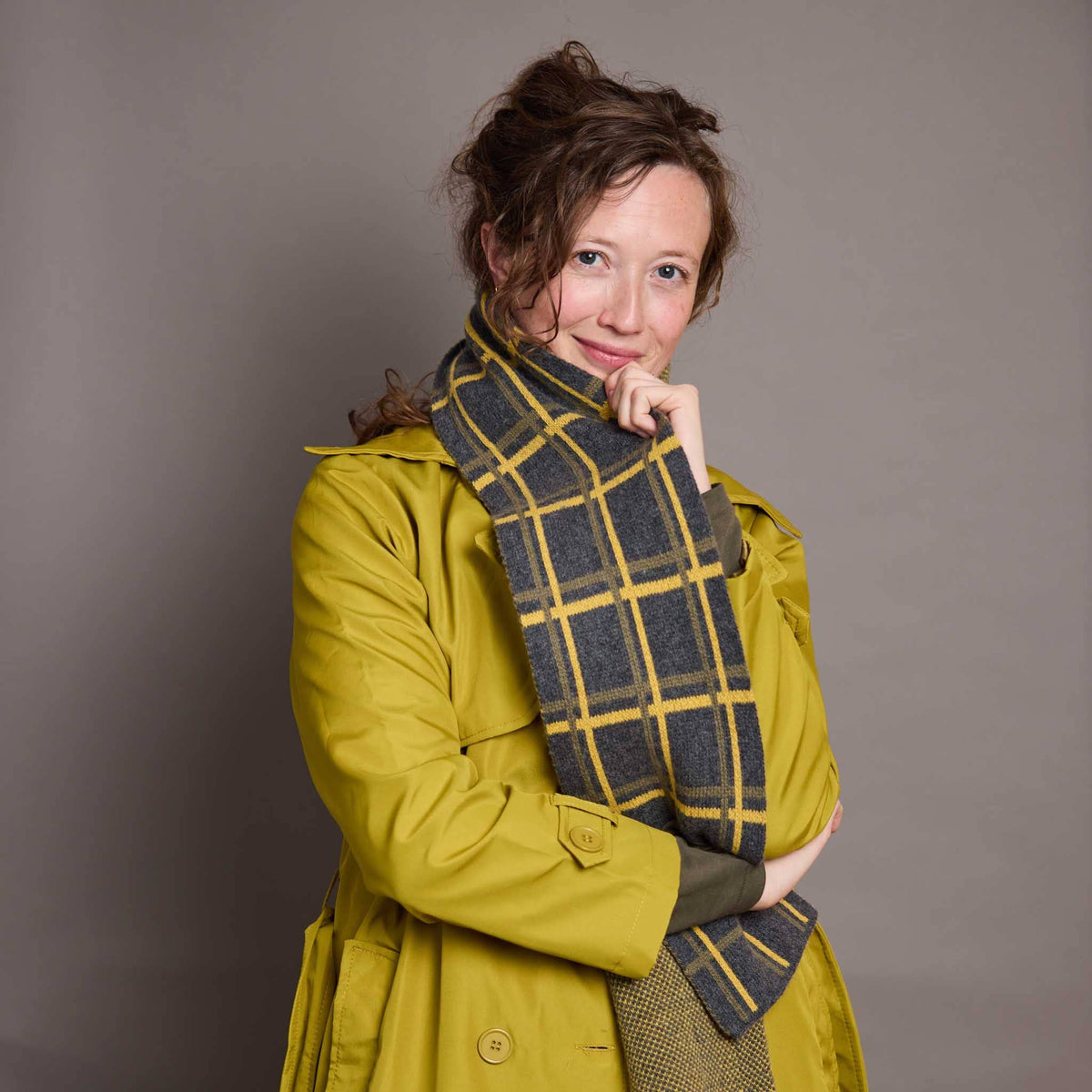 Catherine Tough patterned merino lambswool scarf