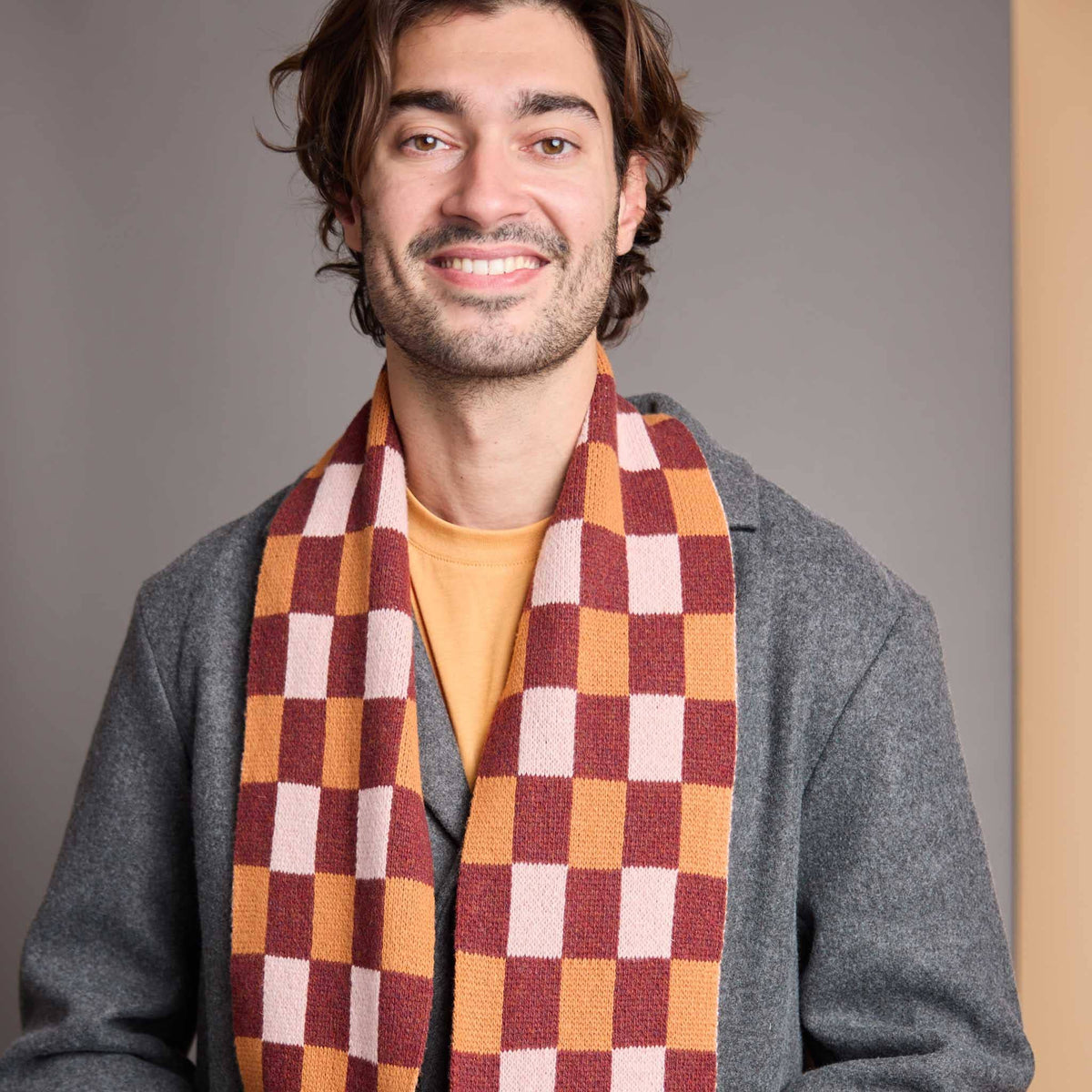 Catherine Tough patterned merino lambswool scarf