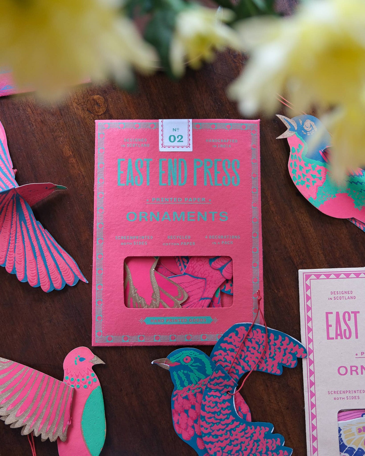 East End Press - Bird Paper Christmas Hanging Ornaments