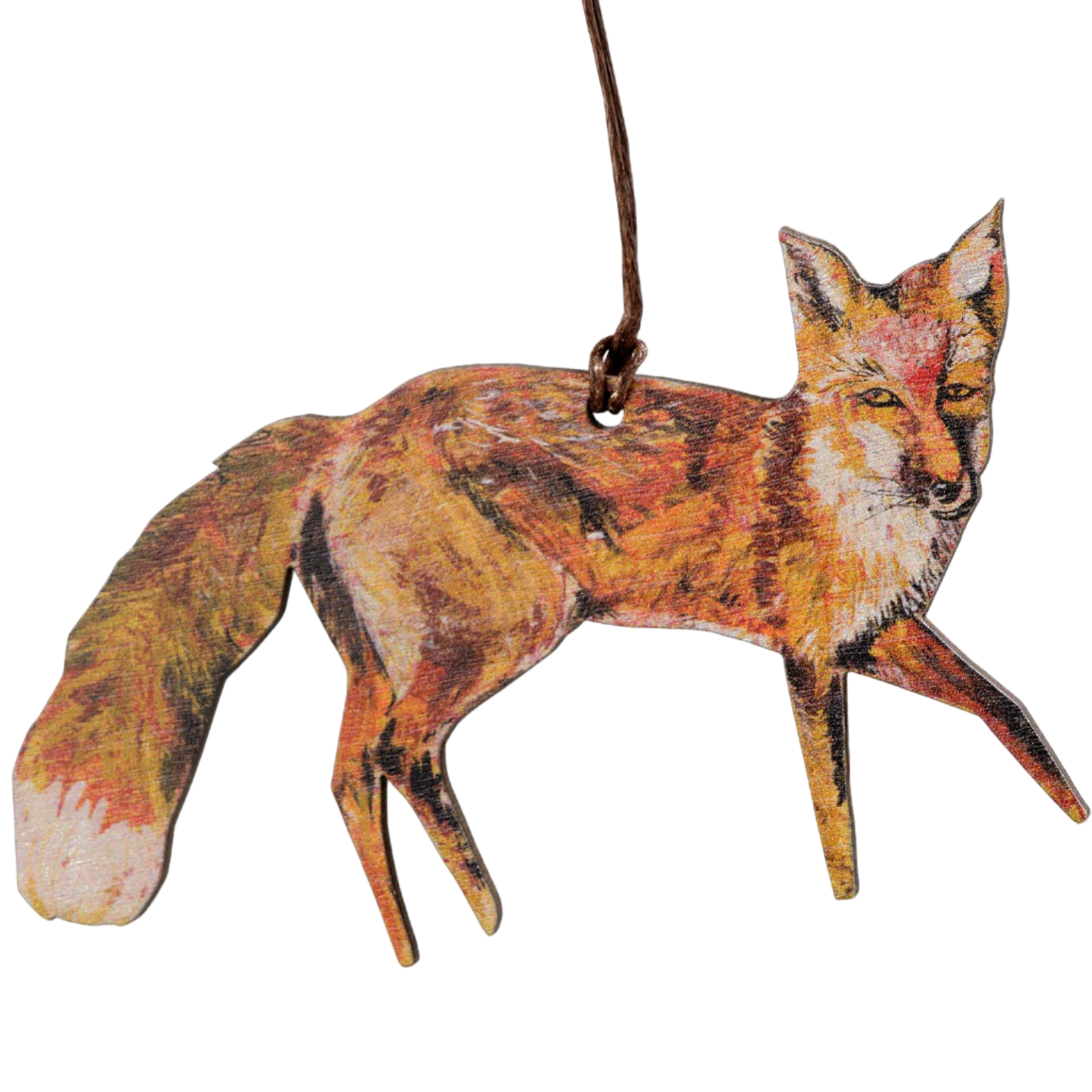 Winter Fox Wood Decoration