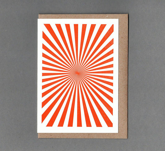 Starburst Illusion Optical Art Design - Eco Friendly Letterpress Greetings Card