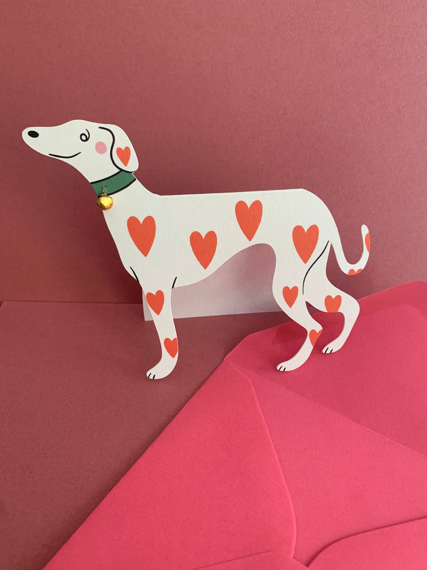 Loveheart Whippet Valentine’s Day Card