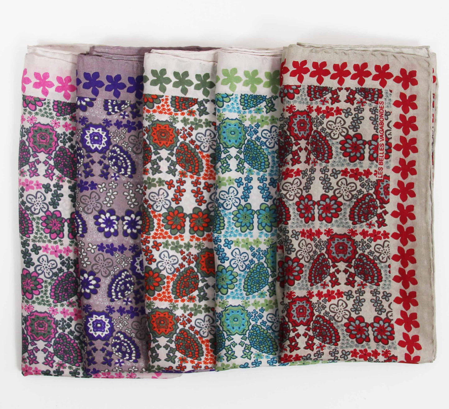 Caribbean Orange & Green - Mini Square Silk Scarf
