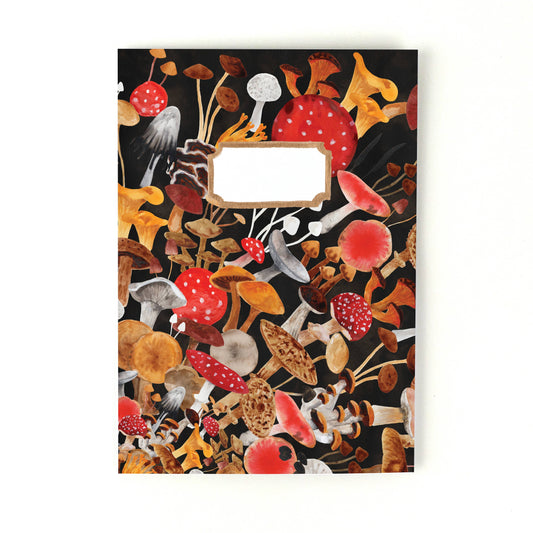 Mushroom Funghi Notebook with customisable front hand painted design