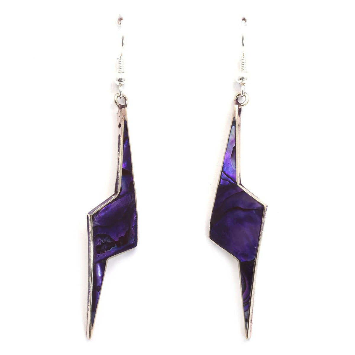 Rayo Tinto lightning bolt earrings in alpaca metal