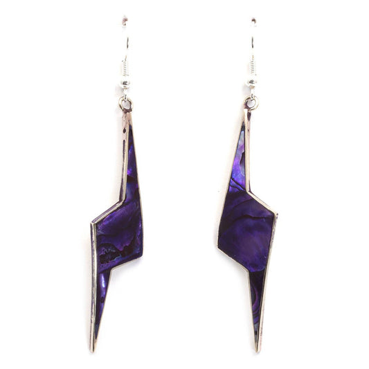Rayo Tinto lightning bolt earrings in alpaca metal