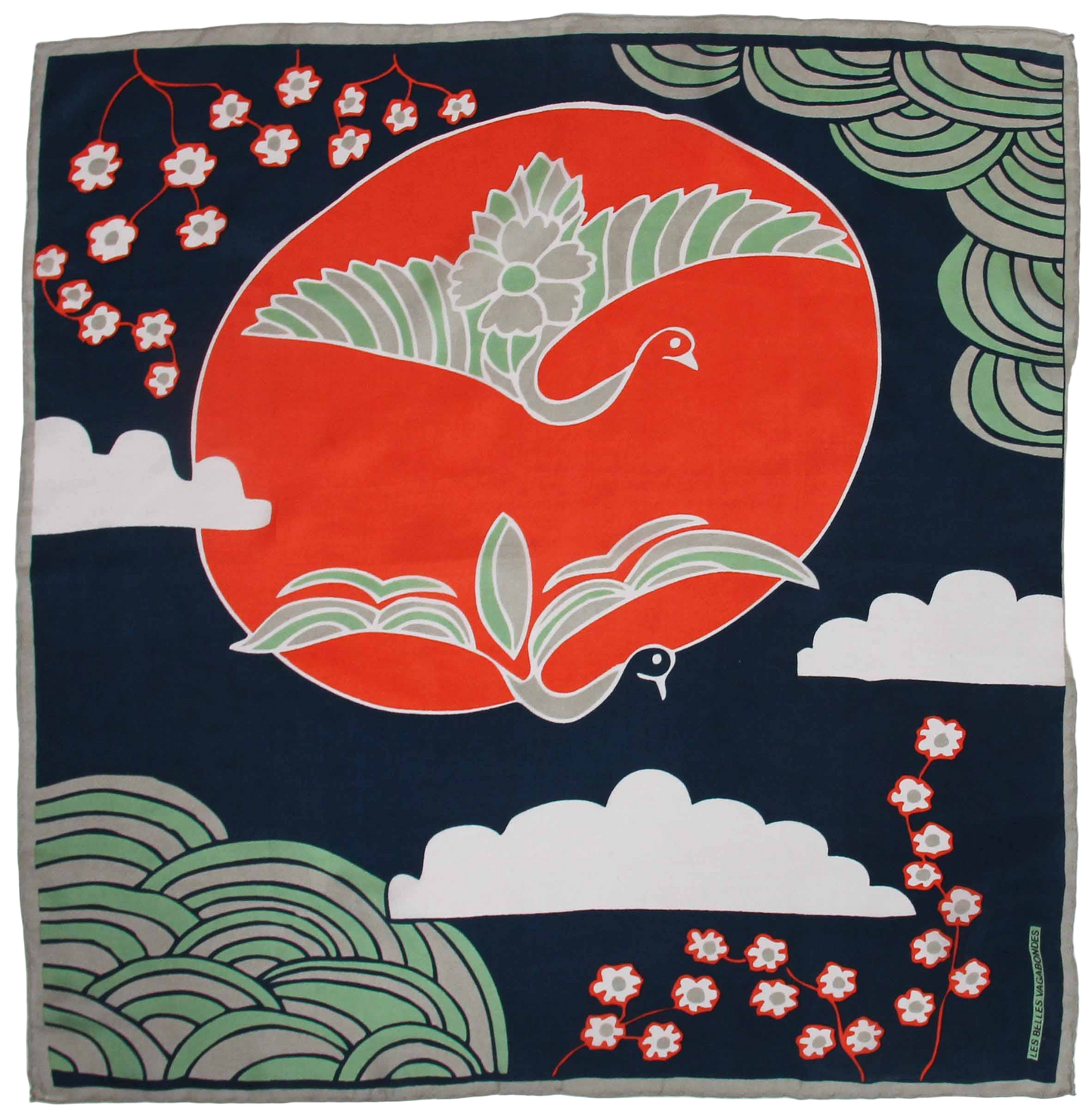 Agami Marine Navy - Mini Square Silk Scarf