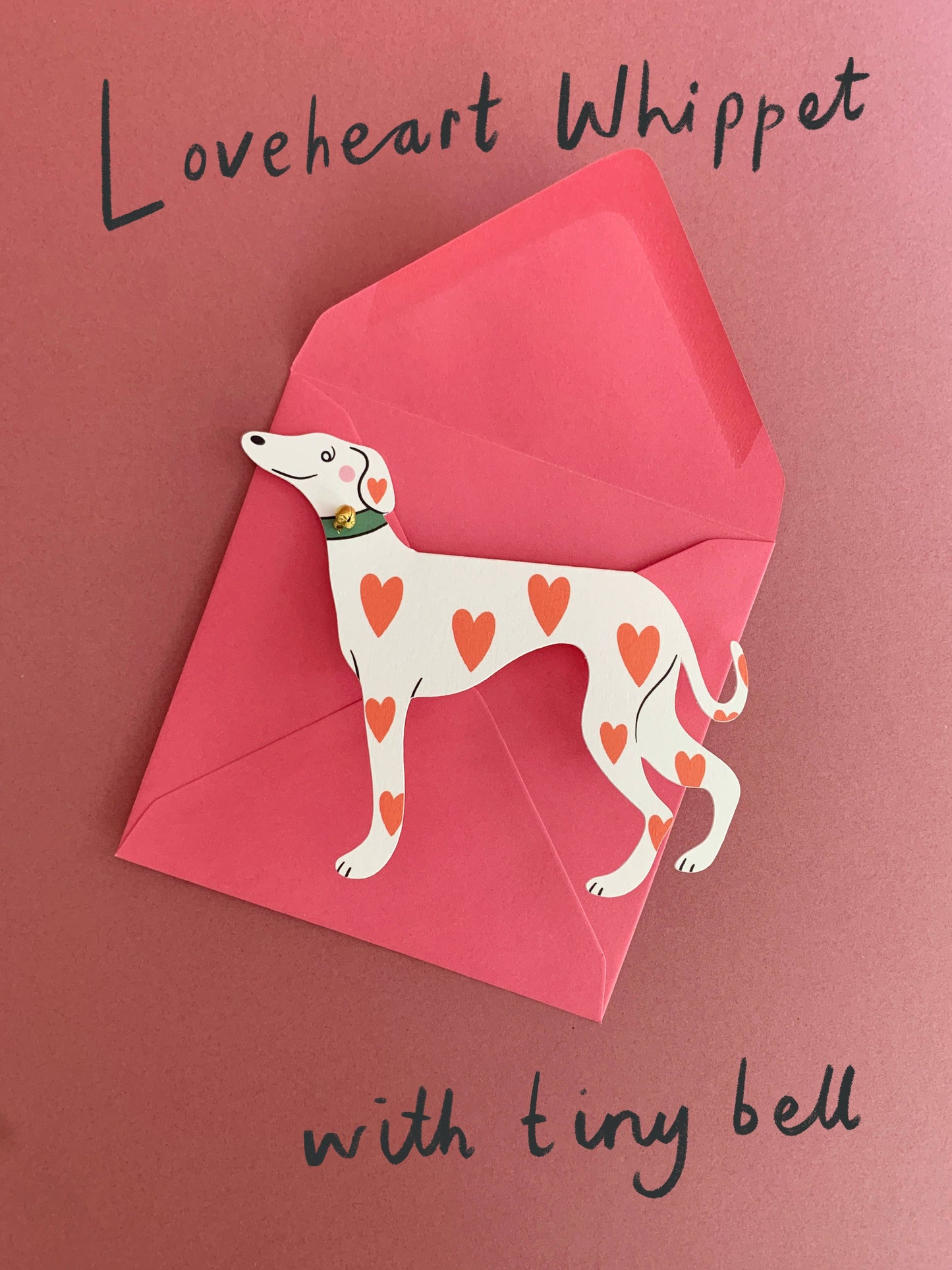 Loveheart Whippet Valentine’s Day Card