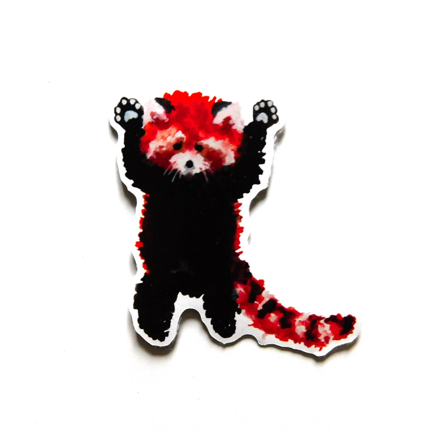 hand-painted red panda eco sticker