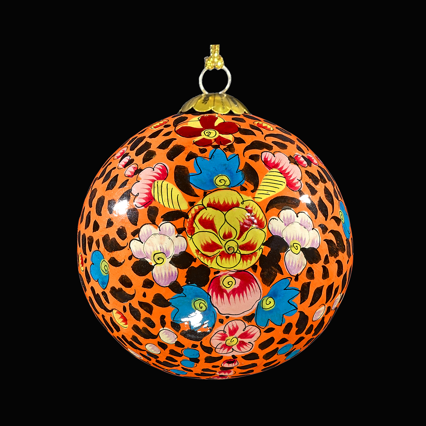 floral hand painted bauble