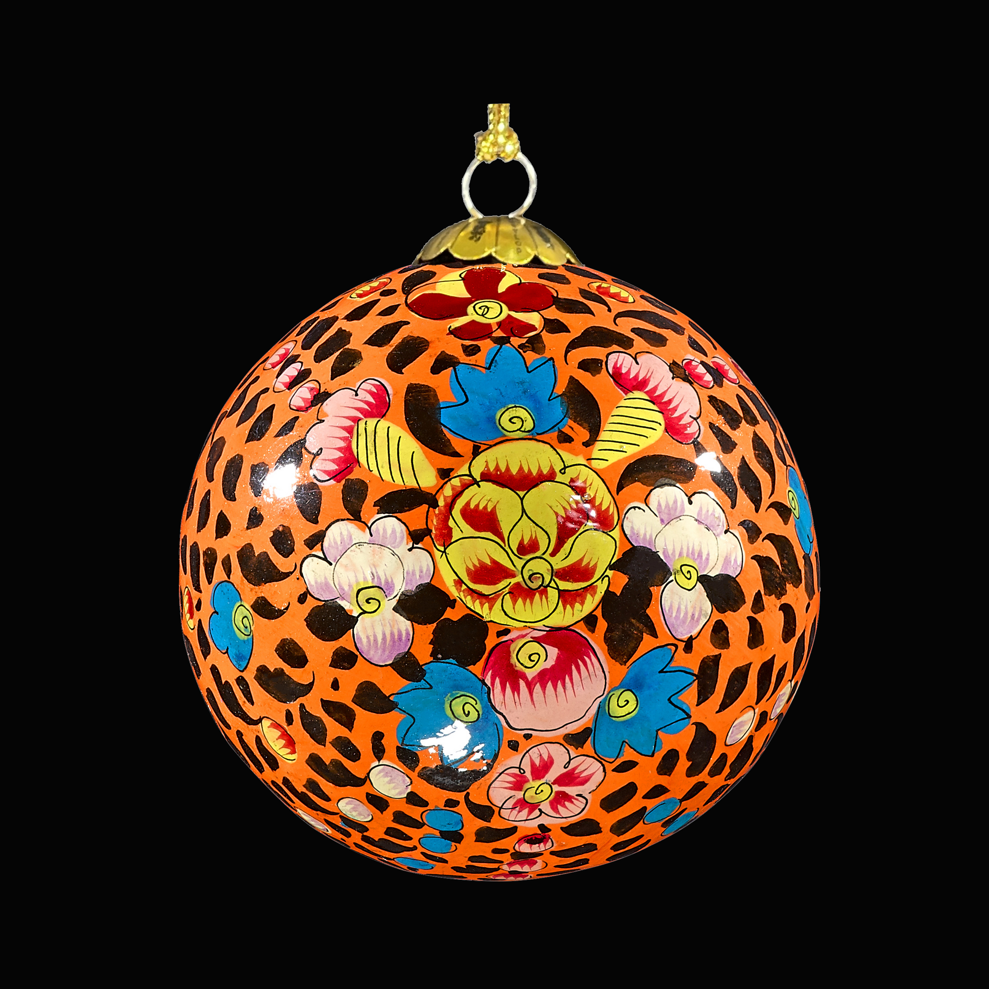 floral hand painted bauble