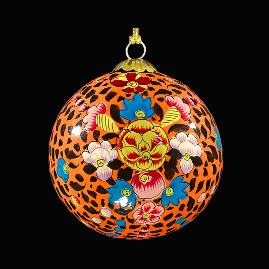 floral hand painted bauble