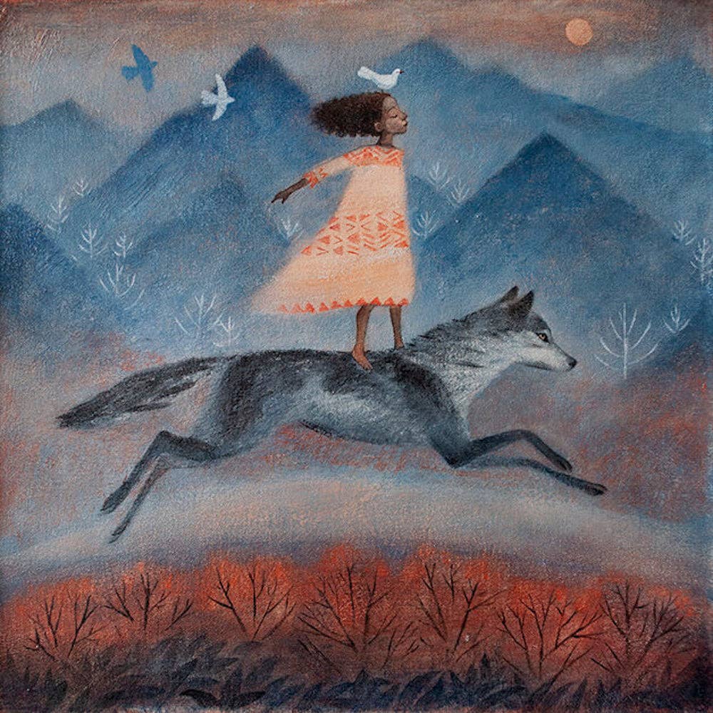 Every Morning the World Is Created greetings card by Scottish artist Lucy Campbell, printed from an original painting