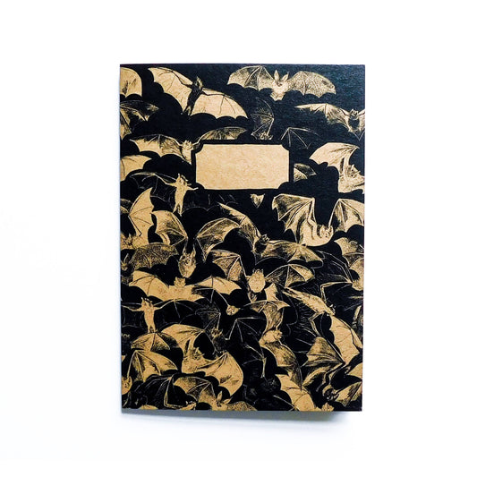 kraft notebook with Bat pattern and customisable front