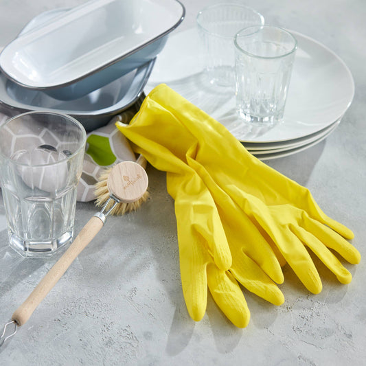 ecoLiving - Natural Latex Rubber Gloves YELLOW