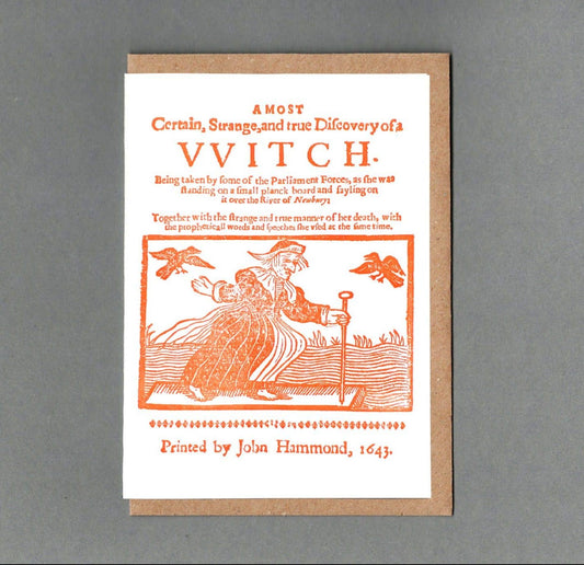 Discovery of a Witch - Eco Friendly Letterpress Greeting Card
