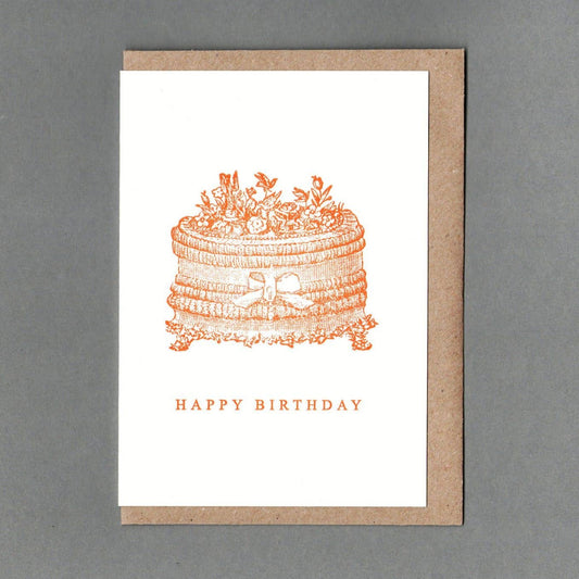 Birthday Cake Letterpress Greeting Card