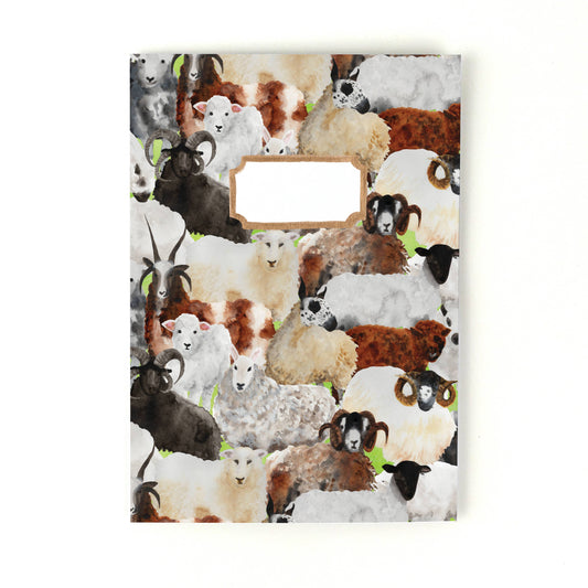 Flock of Sheep A5 Recycled Notebook