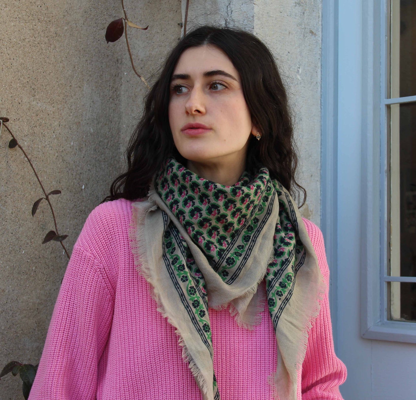 Valentine Floral Wool Scarf