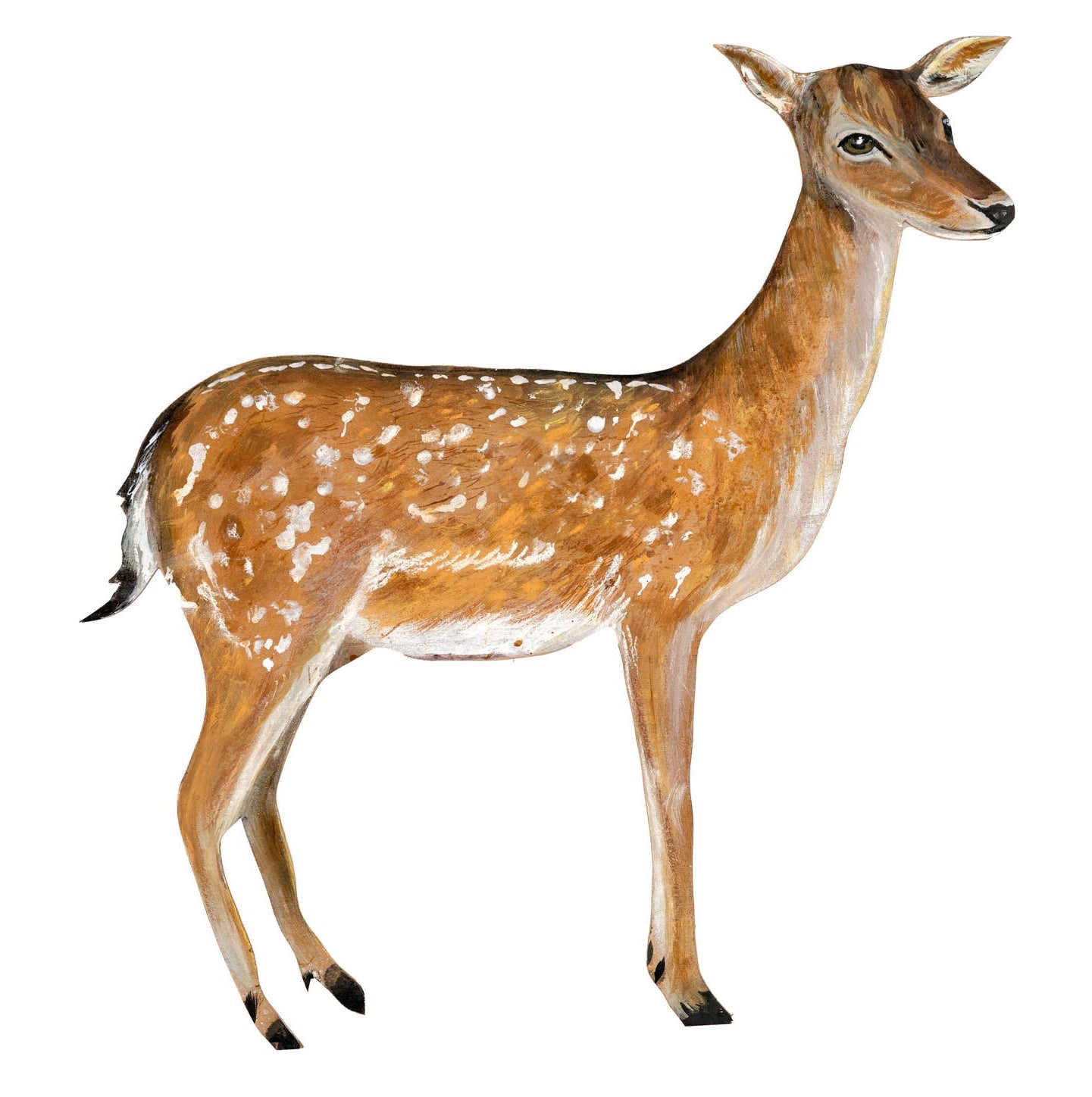 Deer illustration wooden decoration
