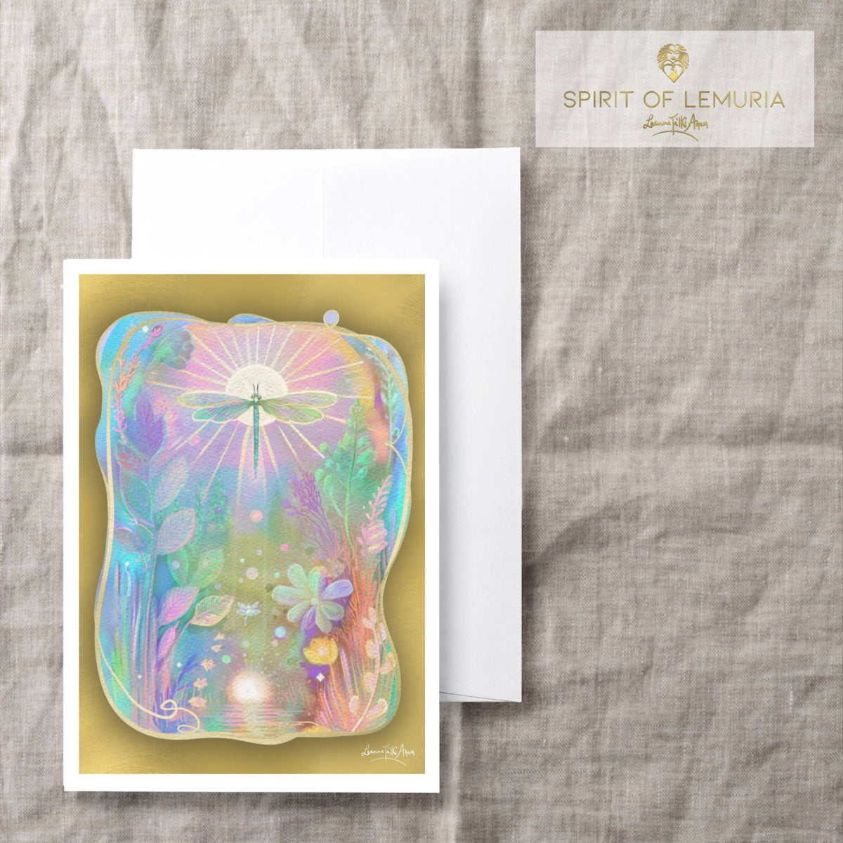 Follow the Golden Thread card by Spirit of Lemuria, 127 x 178mm, blank inside