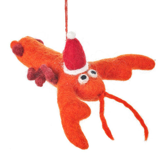 Handmade Festive Lobster Christmas Decoration