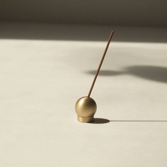 minimal incense holder in brass
