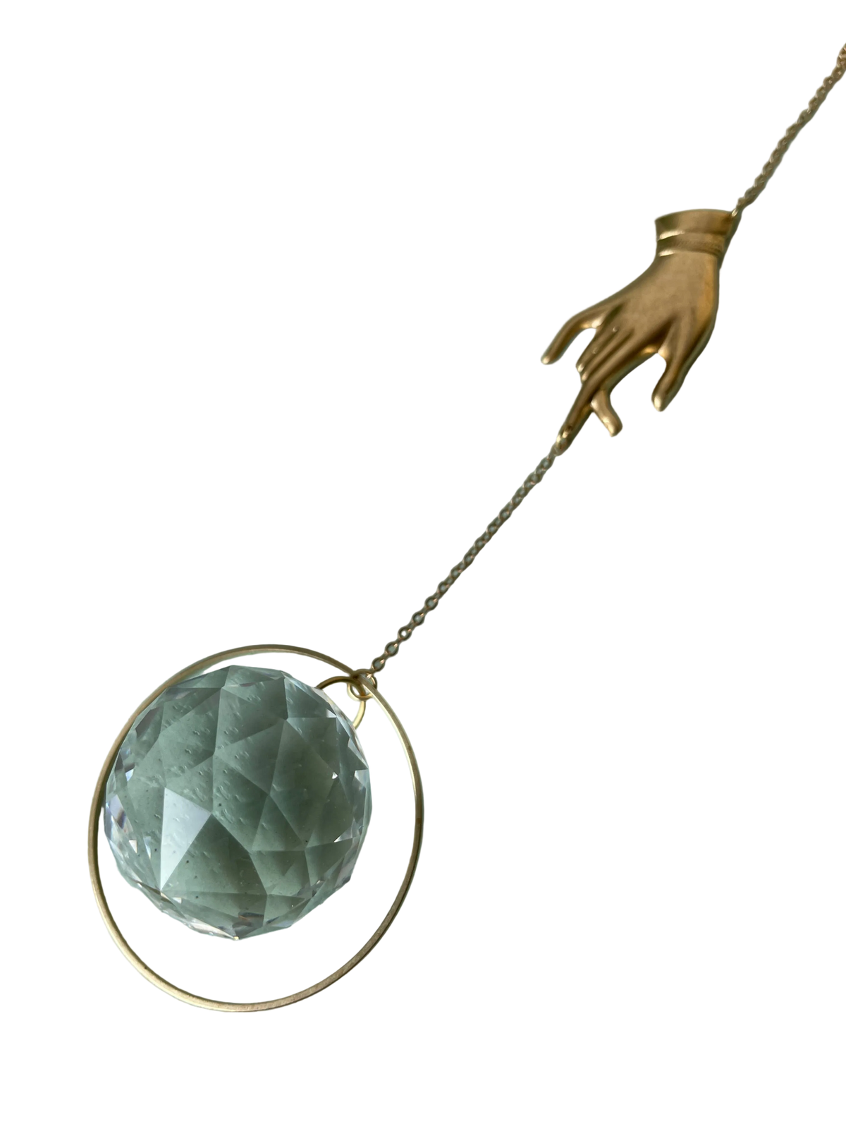 The Brass Hand Prism Suncatcher