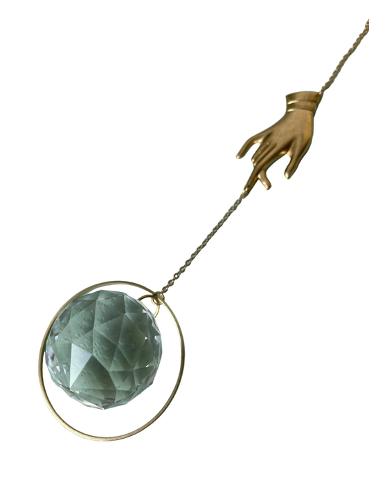 The Brass Hand Prism Suncatcher