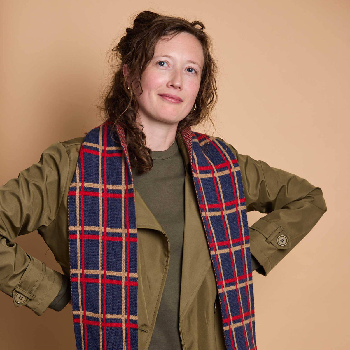 Catherine Tough patterned merino lambswool scarf
