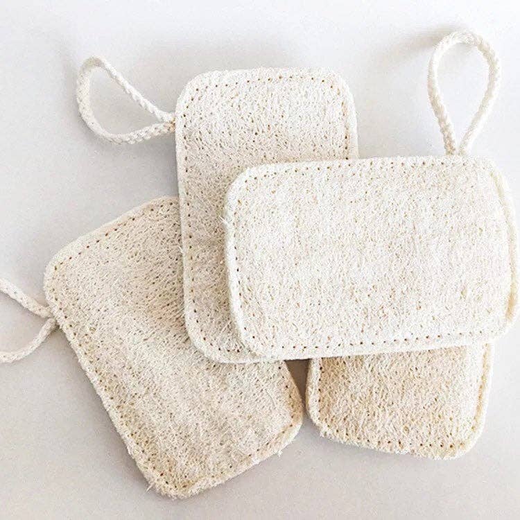 Stack of loofah kitchen sponges

